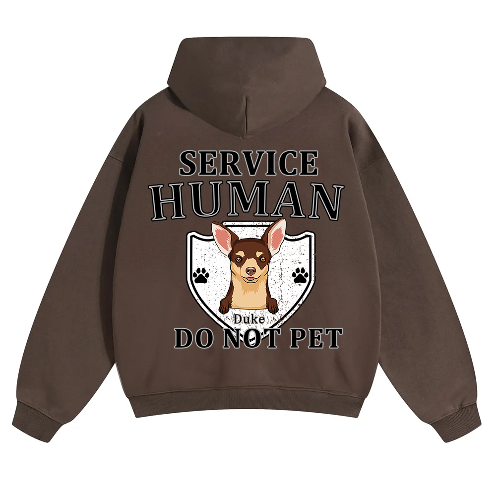  Service Human, Do Not Pet 10- Personalized Custom Unisex Soild Color Hoodies wearishow