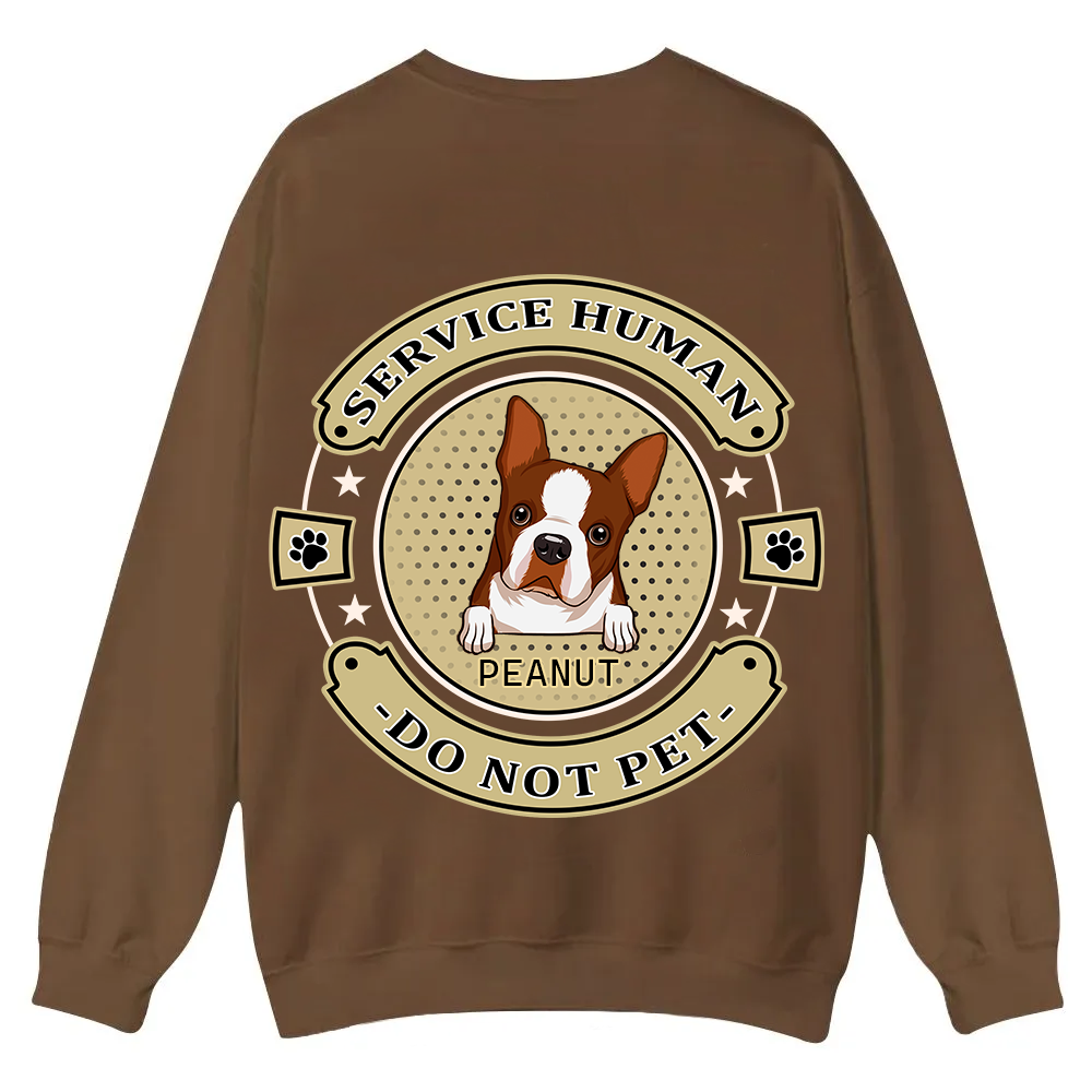 Service Human, Do Not Pet 14 - Personalized Custom Unisex Casual Crewneck Sweatshirt wearishow
