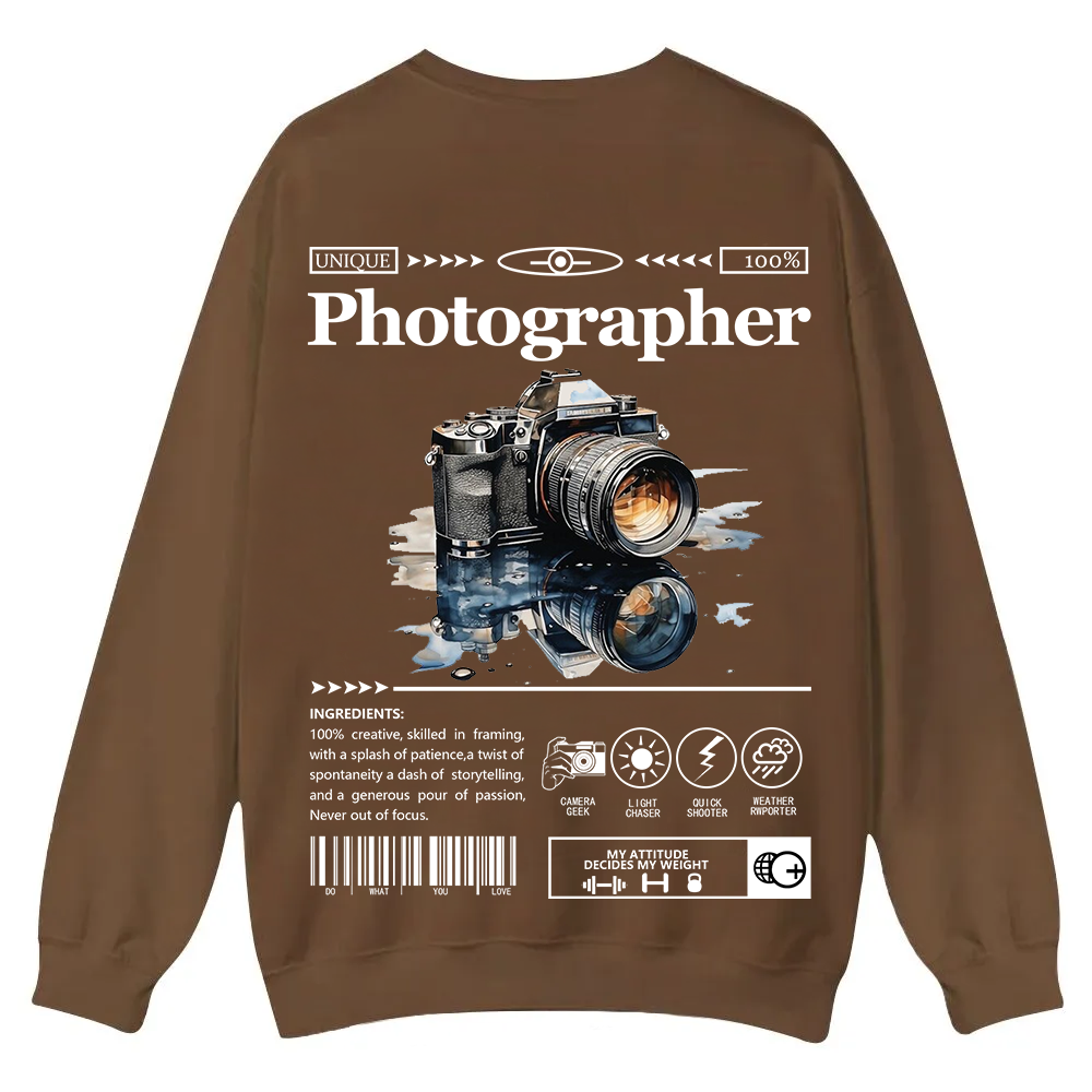 Photographer Casual Crewneck Sweatshirt wearishow
