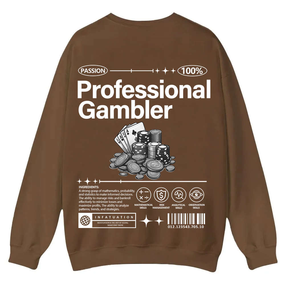 Professional Gambler Casual Crewneck Sweatshirt wearishow