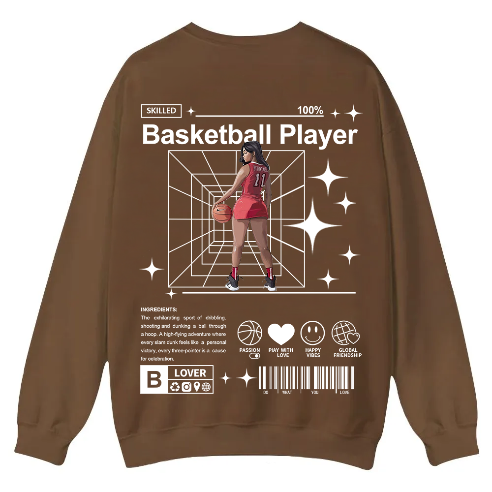 Basketball Player Casual Crewneck Sweatshirt wearishow