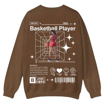 Basketball Player Casual Crewneck Sweatshirt wearishow