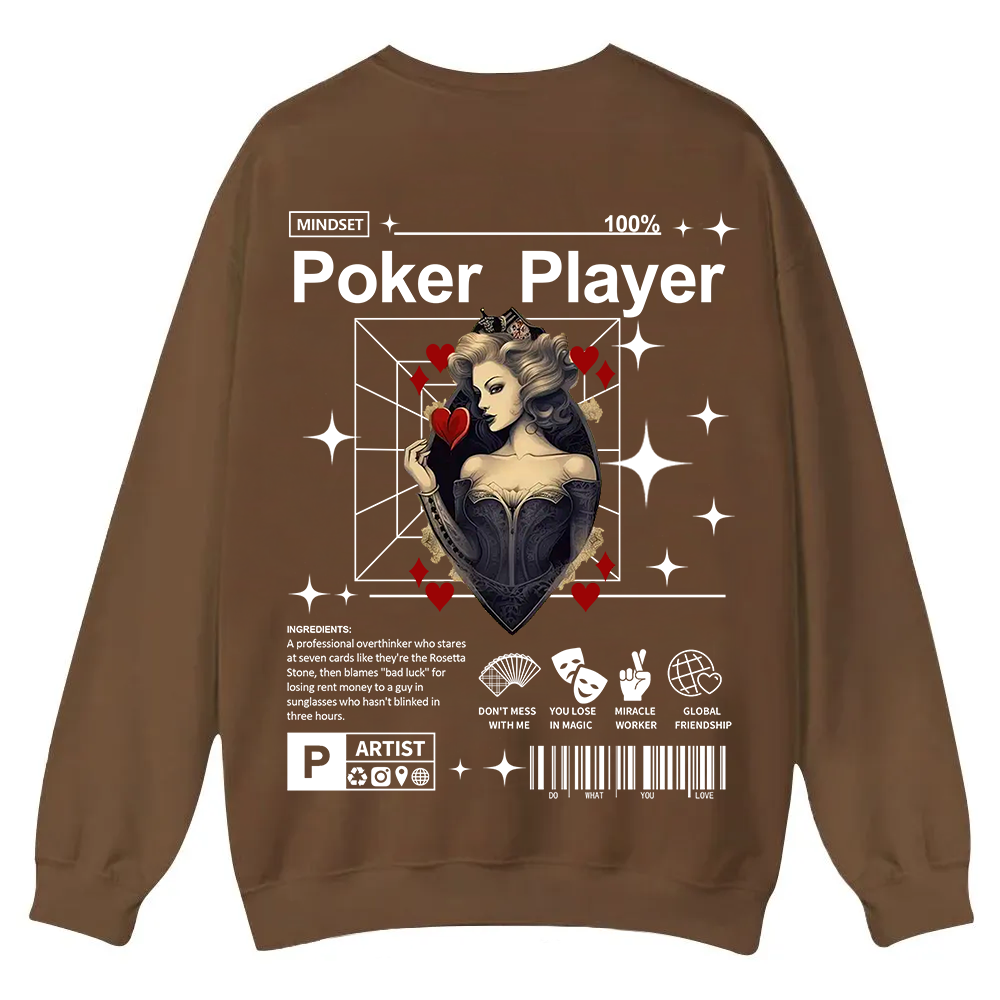 Poker Player Casual Crewneck Sweatshirt wearishow