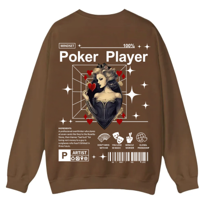 Poker Player Casual Crewneck Sweatshirt wearishow