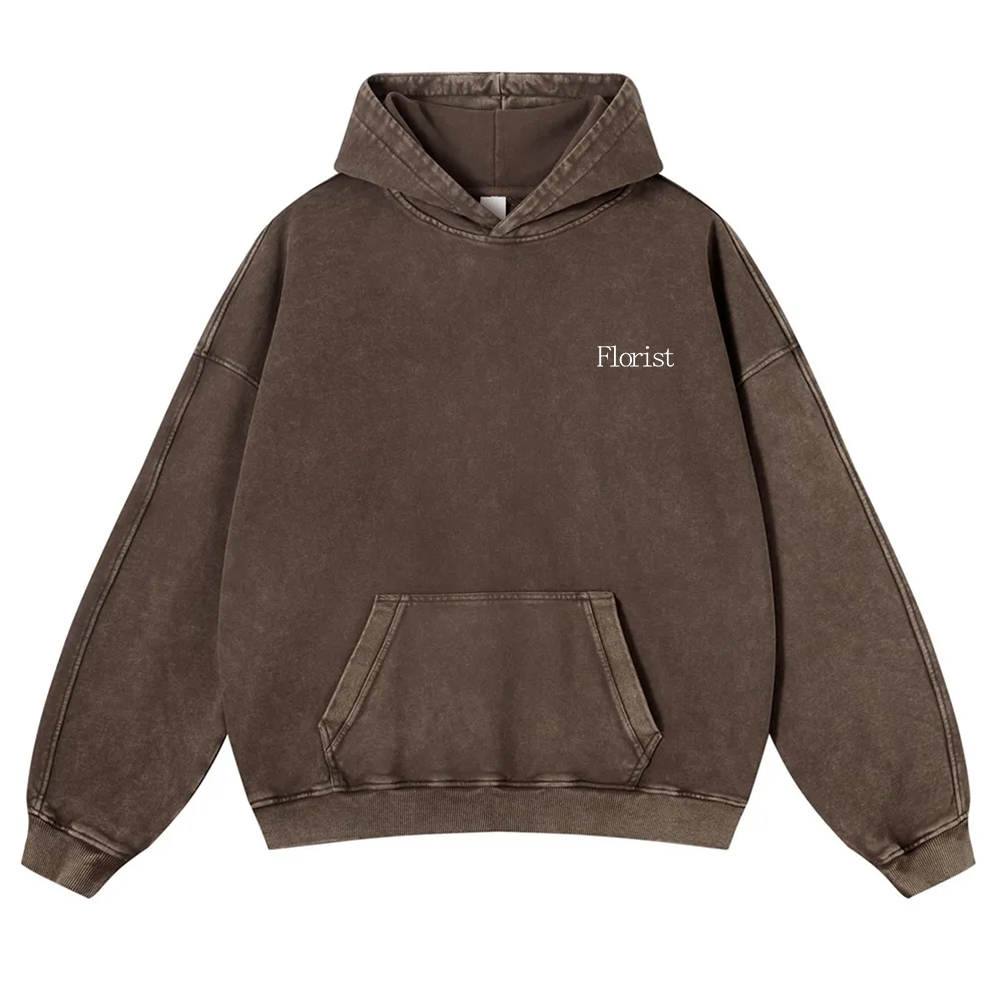 Florist Washed Hoodie wearishow