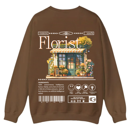 Florist Casual Crewneck Sweatshirt wearishow