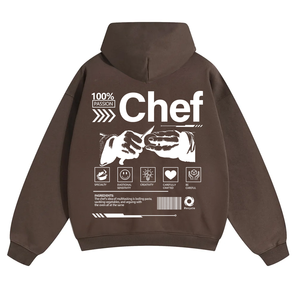 Chef Unisex Solid Color Hoodie wearishow