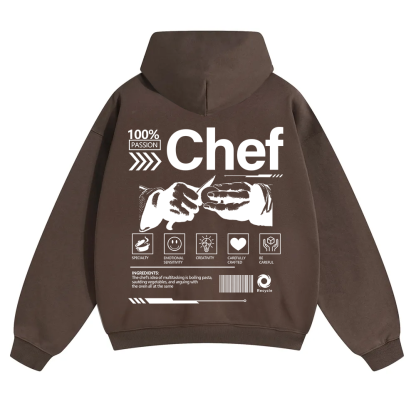 Chef Unisex Solid Color Hoodie wearishow