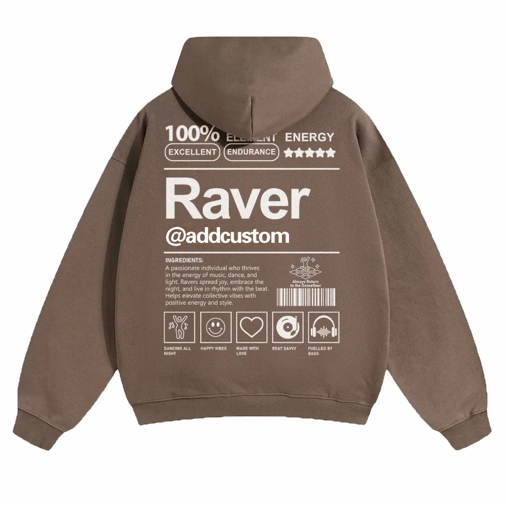 Addcustom Raver Solid Color Hoodie wearishow