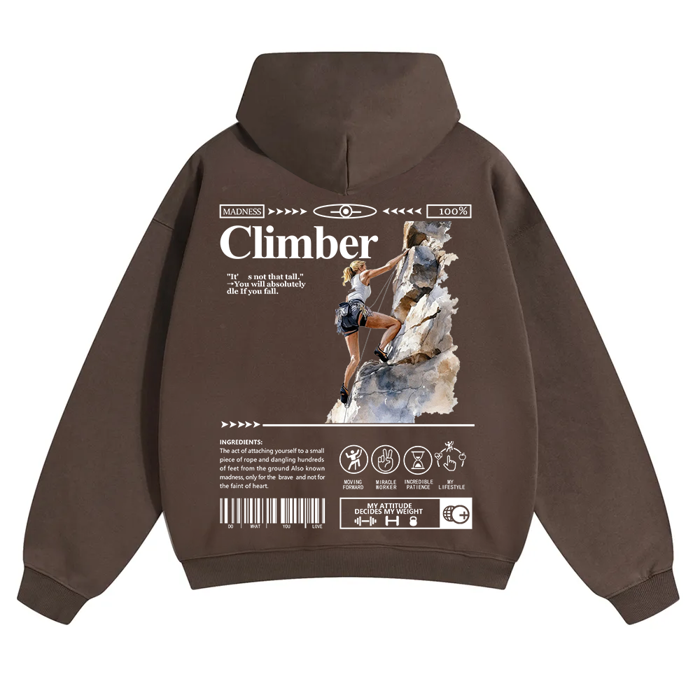 Climber Unisex Solid Color Hoodie wearishow