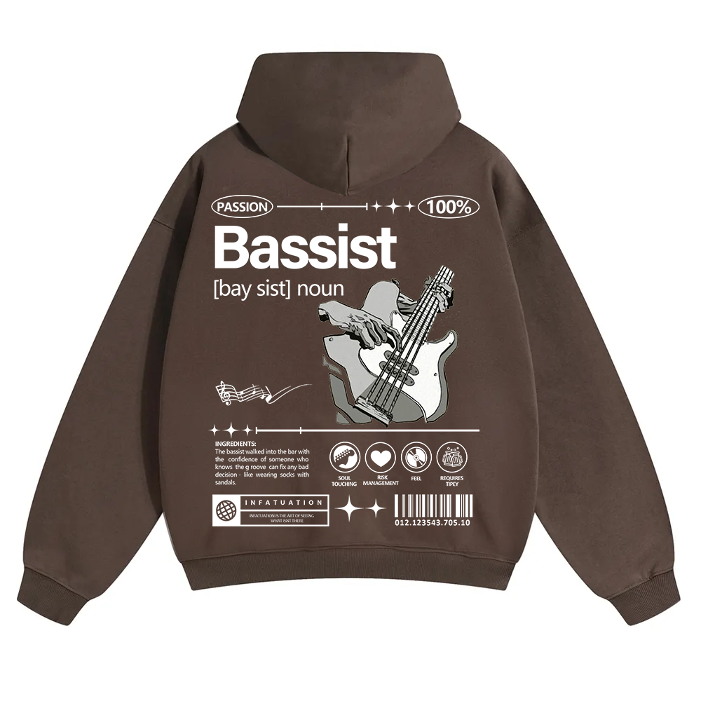 Bassist Unisex Solid Color Hoodie wearishow