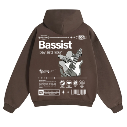 Bassist Unisex Solid Color Hoodie wearishow