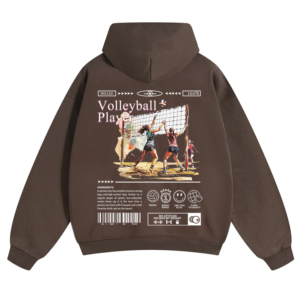 Volleyball Player Unisex Solid Color Hoodie wearishow