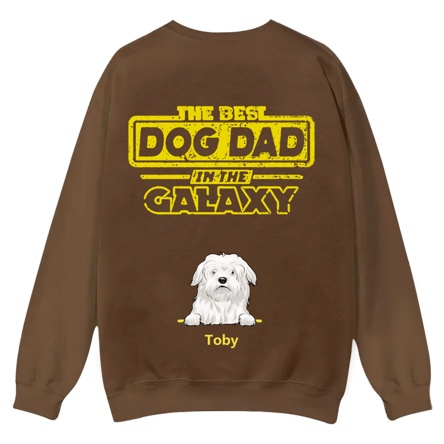 The Best Dog Dad In The Galaxy - Personalized Custom Unisex Casual Crewneck Sweatshirt