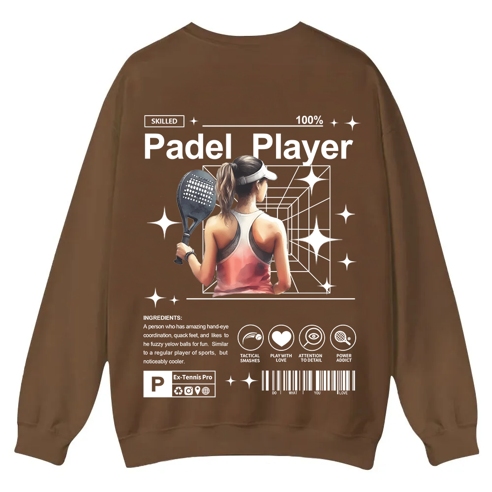 Padel Player Casual Crewneck Sweatshirt wearishow