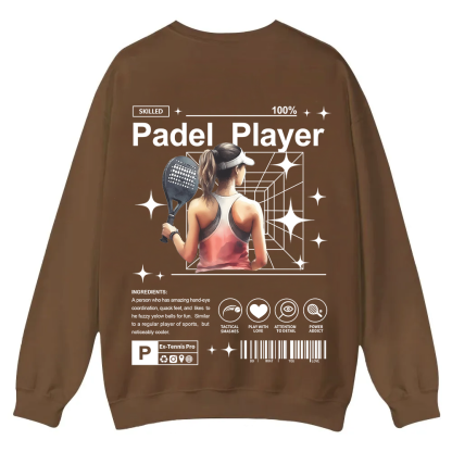 Padel Player Casual Crewneck Sweatshirt wearishow