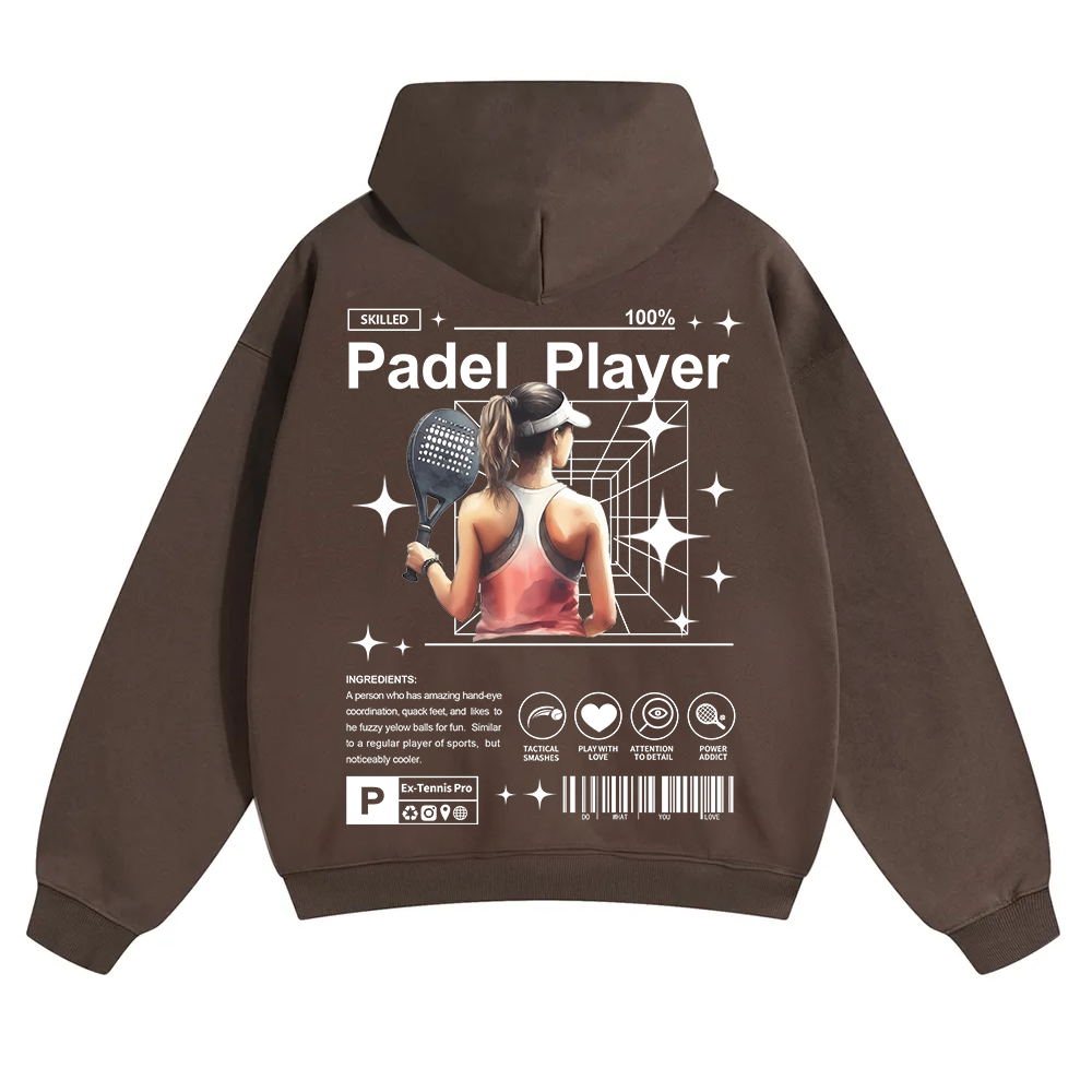 Padel Player Unisex Solid Color Hoodie wearishow