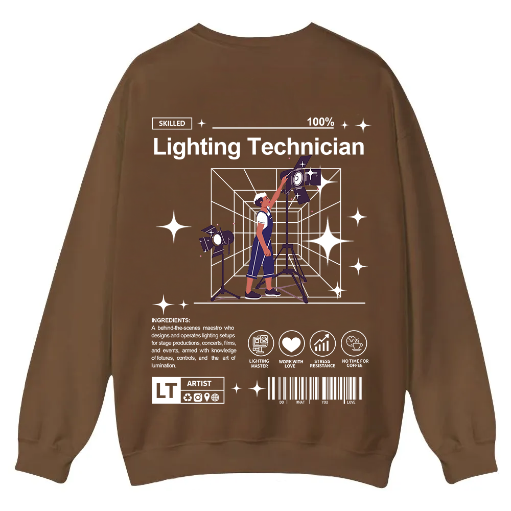Lighting Technician Casual Crewneck Sweatshirt wearishow