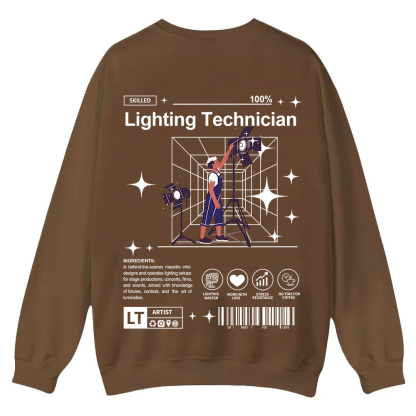 Lighting Technician Casual Crewneck Sweatshirt wearishow