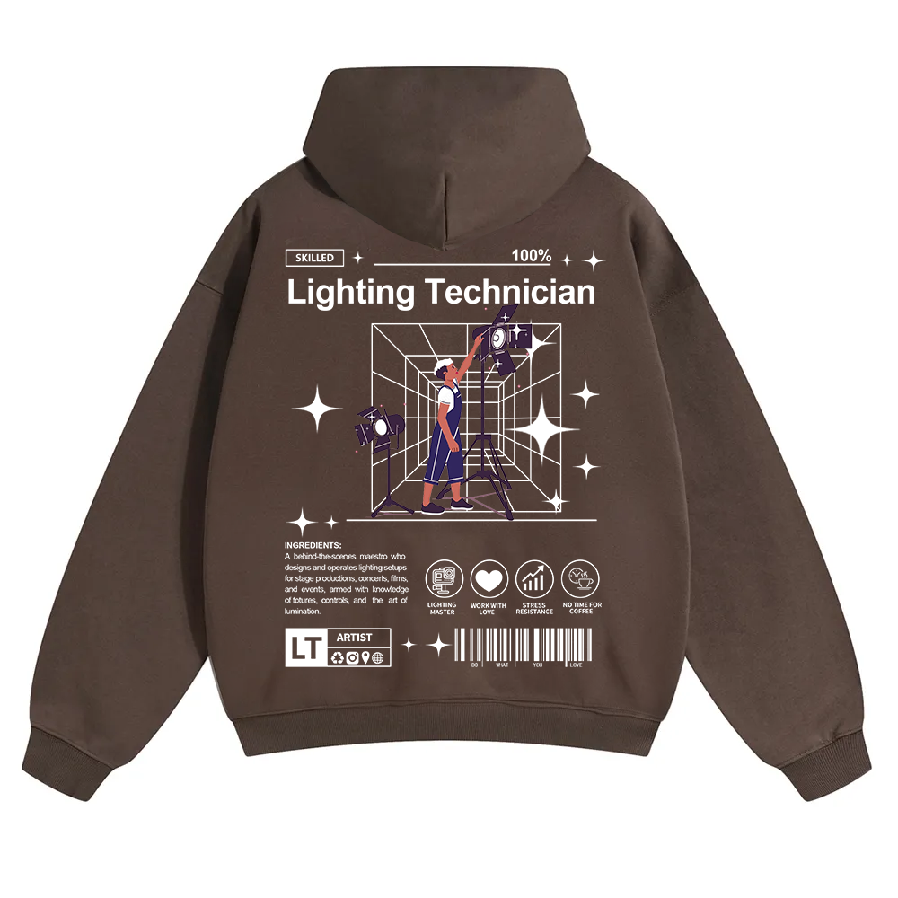 Lighting Technician Unisex Solid Color Hoodie wearishow