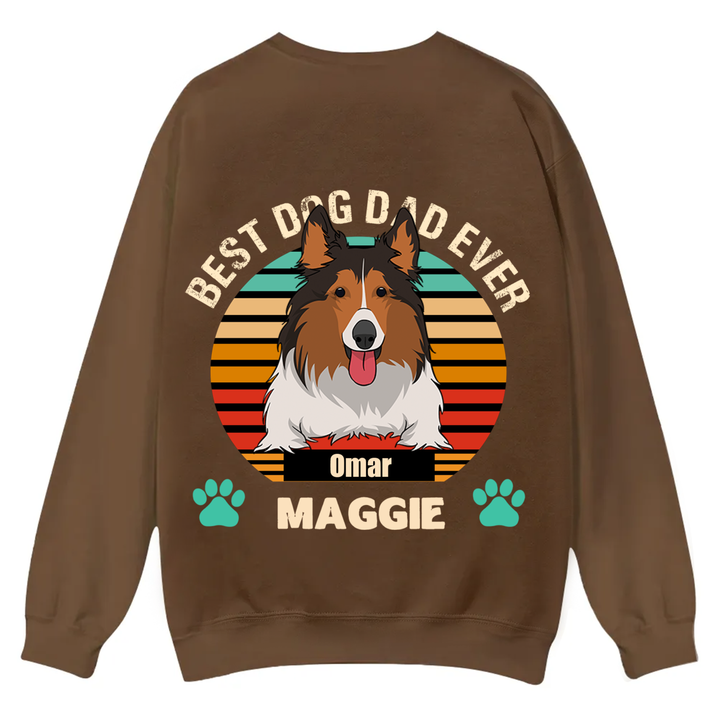 Best Dog Mom and Dad Ever - Personalized Custom Unisex Casual Crewneck Sweatshirt