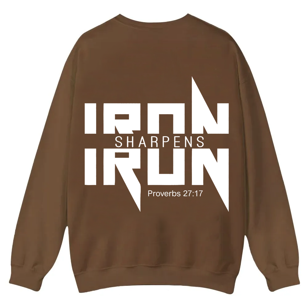 Iron Sharpens Iron Christian Casual Crewneck Sweatshirt wearishow