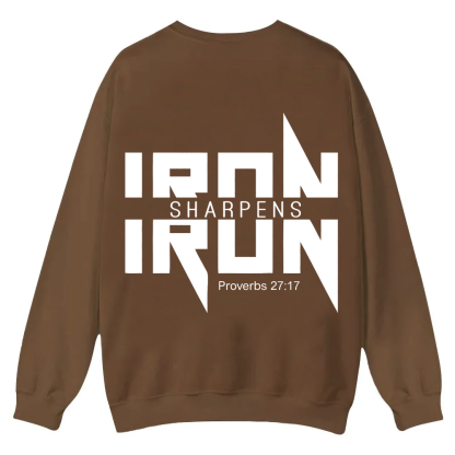 Iron Sharpens Iron Christian Casual Crewneck Sweatshirt wearishow