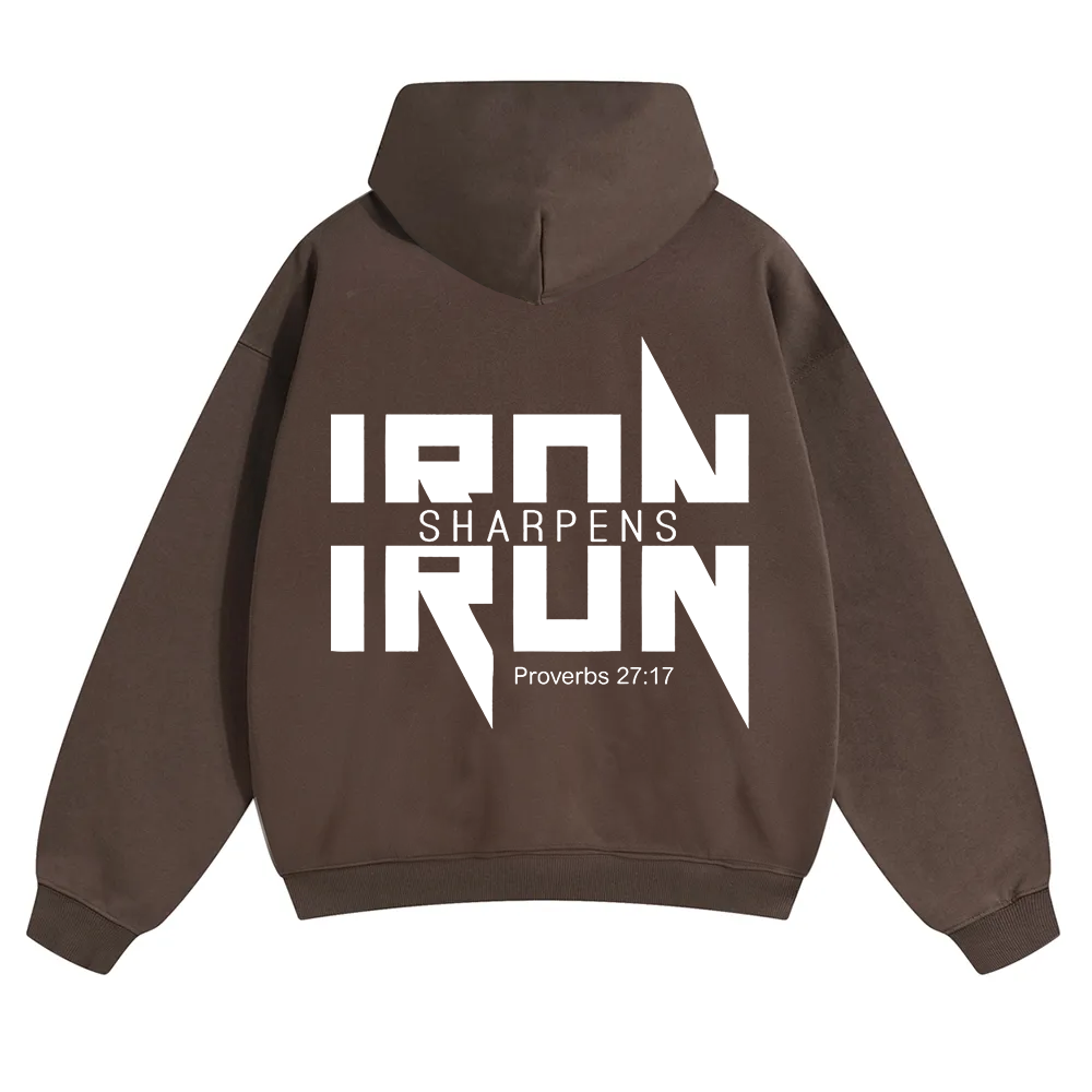 Iron Sharpens Iron Christian Unisex Solid Color Hoodie wearishow