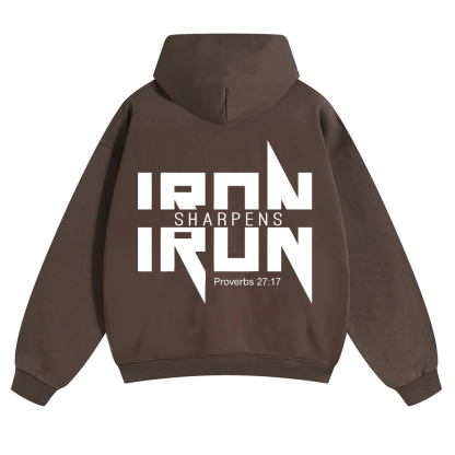 Iron Sharpens Iron Christian Unisex Solid Color Hoodie wearishow
