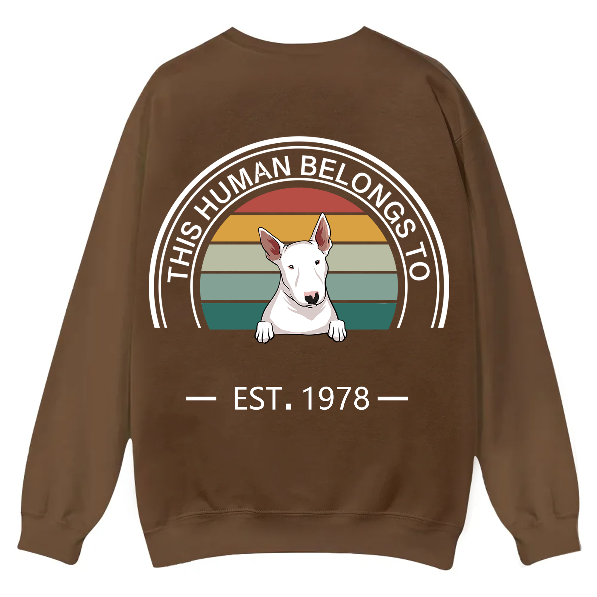 This Human Belongs To - Personalized Custom Unisex Casual Crewneck Sweatshirt