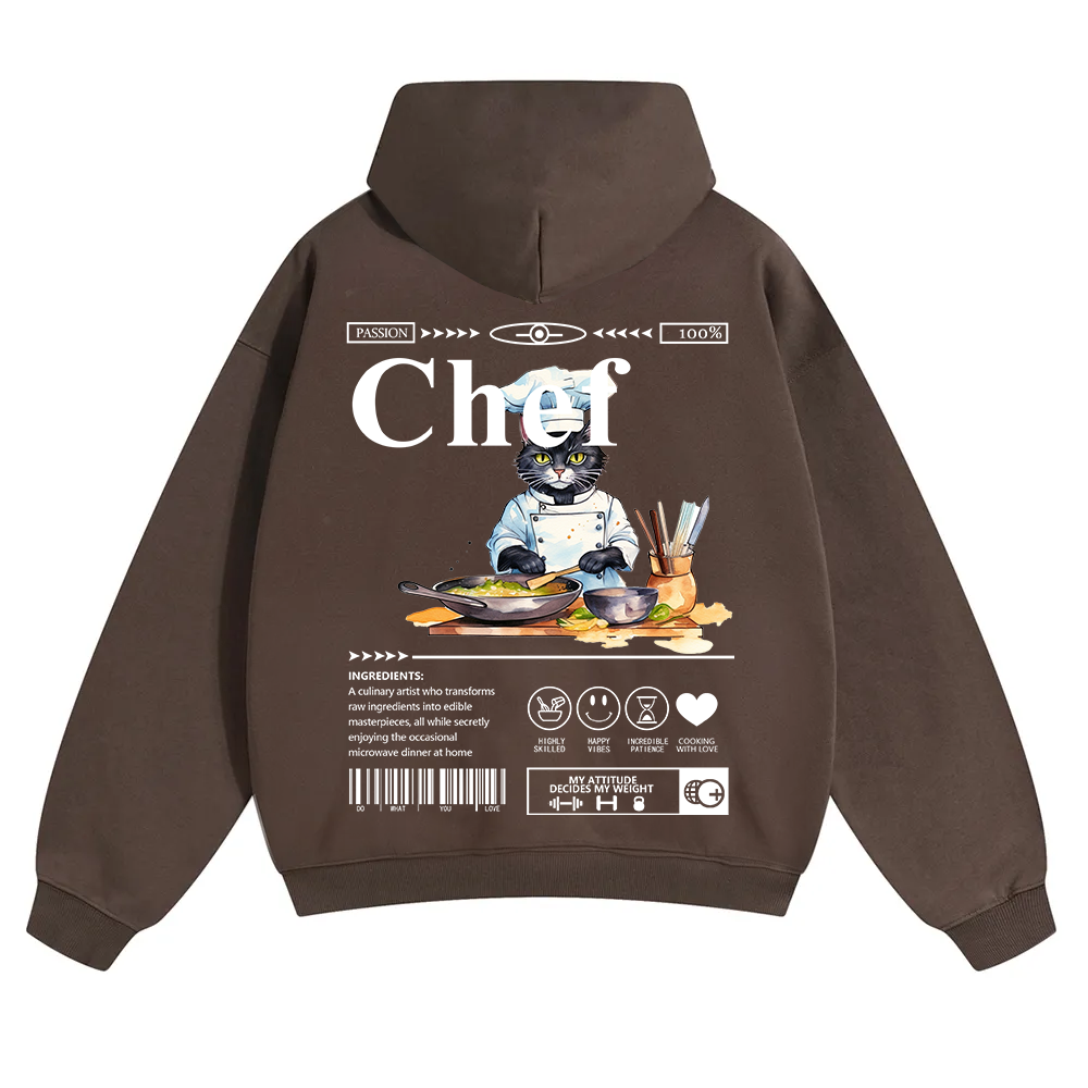 Chef Unisex Solid Color Hoodie wearishow