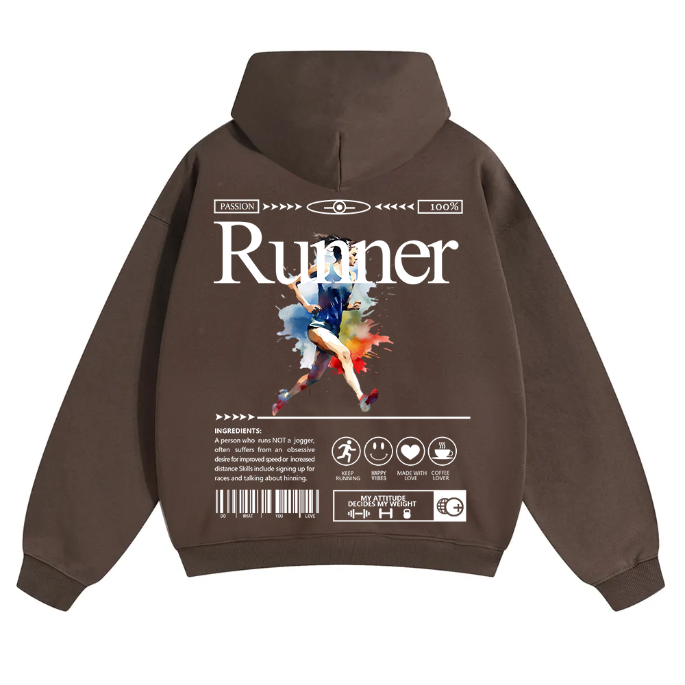 Runner Unisex Solid Color Hoodie wearishow