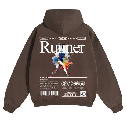 Runner Unisex Solid Color Hoodie wearishow