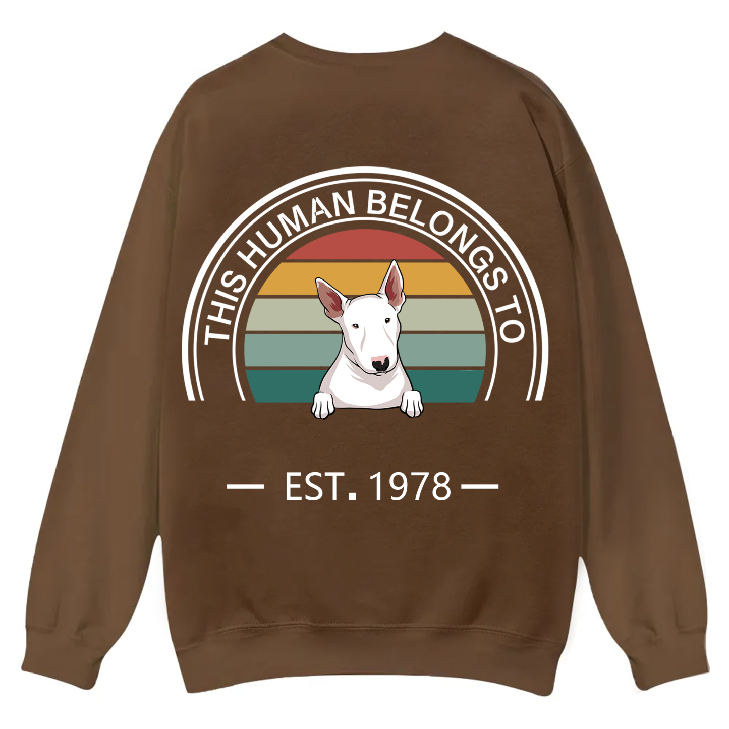 This Human Belongs To - Personalized Custom Unisex Casual Crewneck Sweatshirt