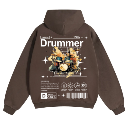 Drummer Unisex Solid Color Hoodie wearishow
