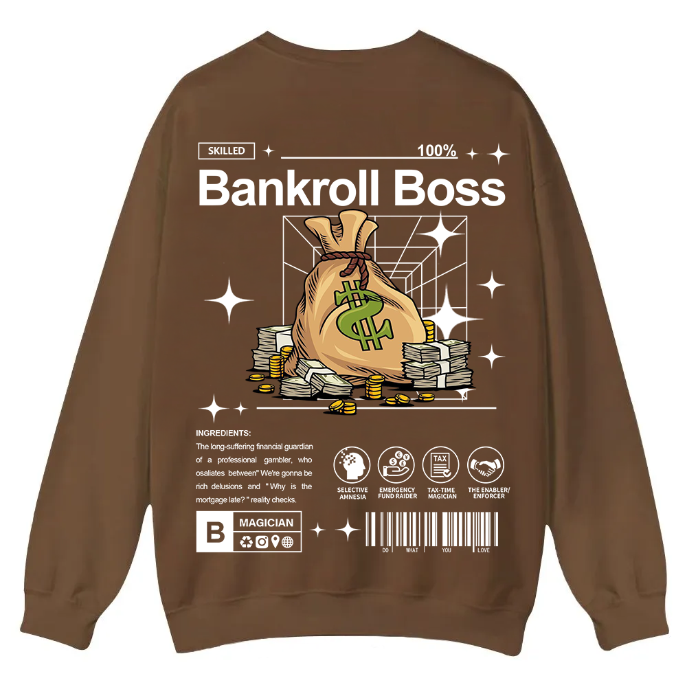Bankroll Boss Casual Crewneck Sweatshirt wearishow