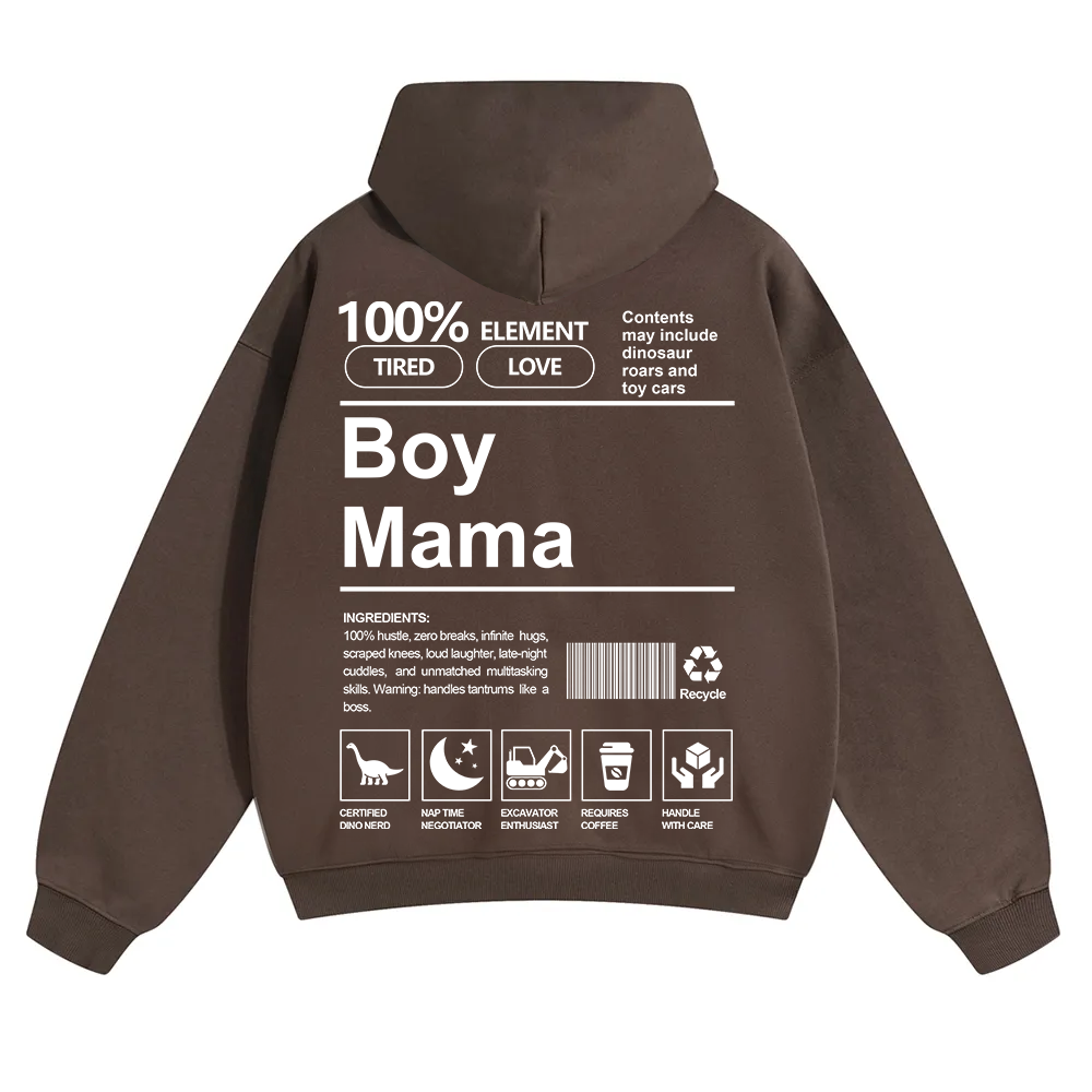 Boy Mama Unisex Solid Color Hoodie wearishow
