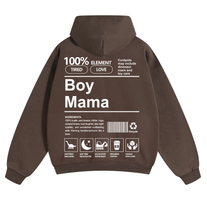 Boy Mama Unisex Solid Color Hoodie wearishow