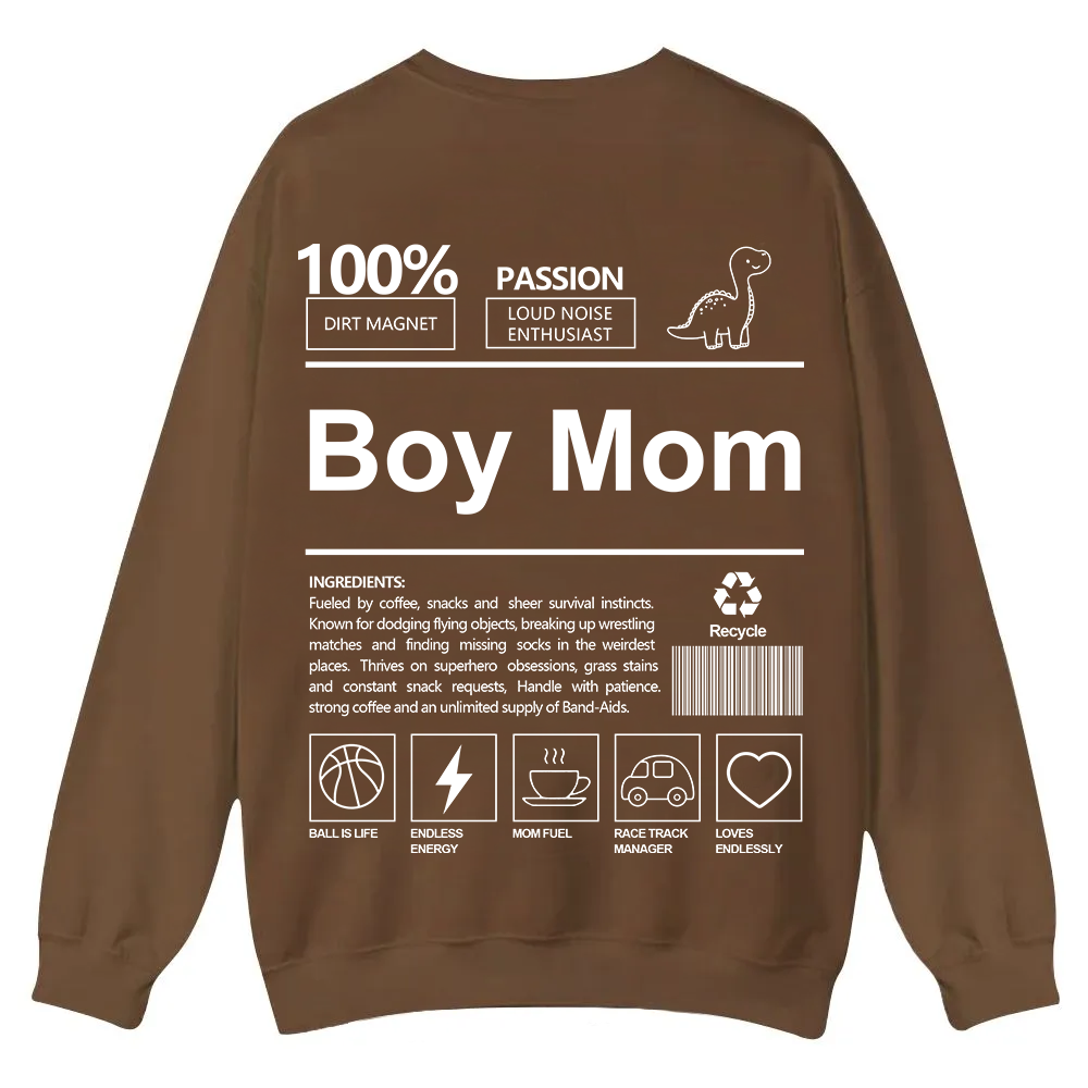 Boy Mom Casual Crewneck Sweatshirt wearishow