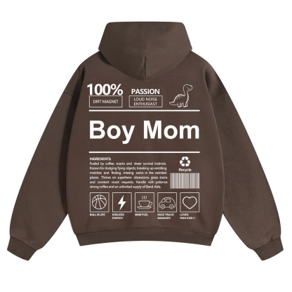 Boy Mom Unisex Solid Color Hoodie wearishow