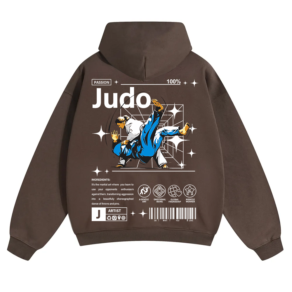 Judo Unisex Solid Color Hoodie wearishow