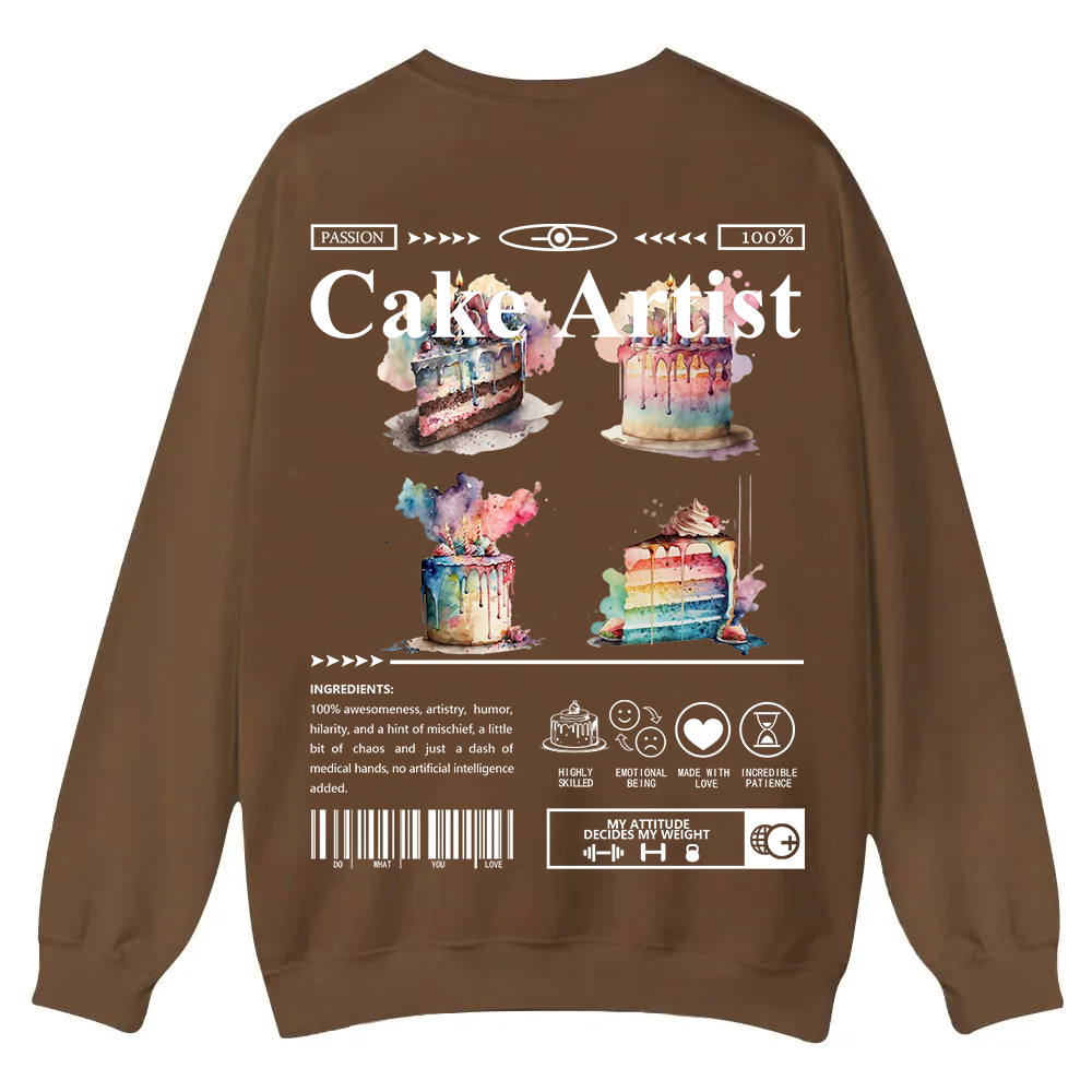 Cake Artist Casual Crewneck Sweatshirt wearishow