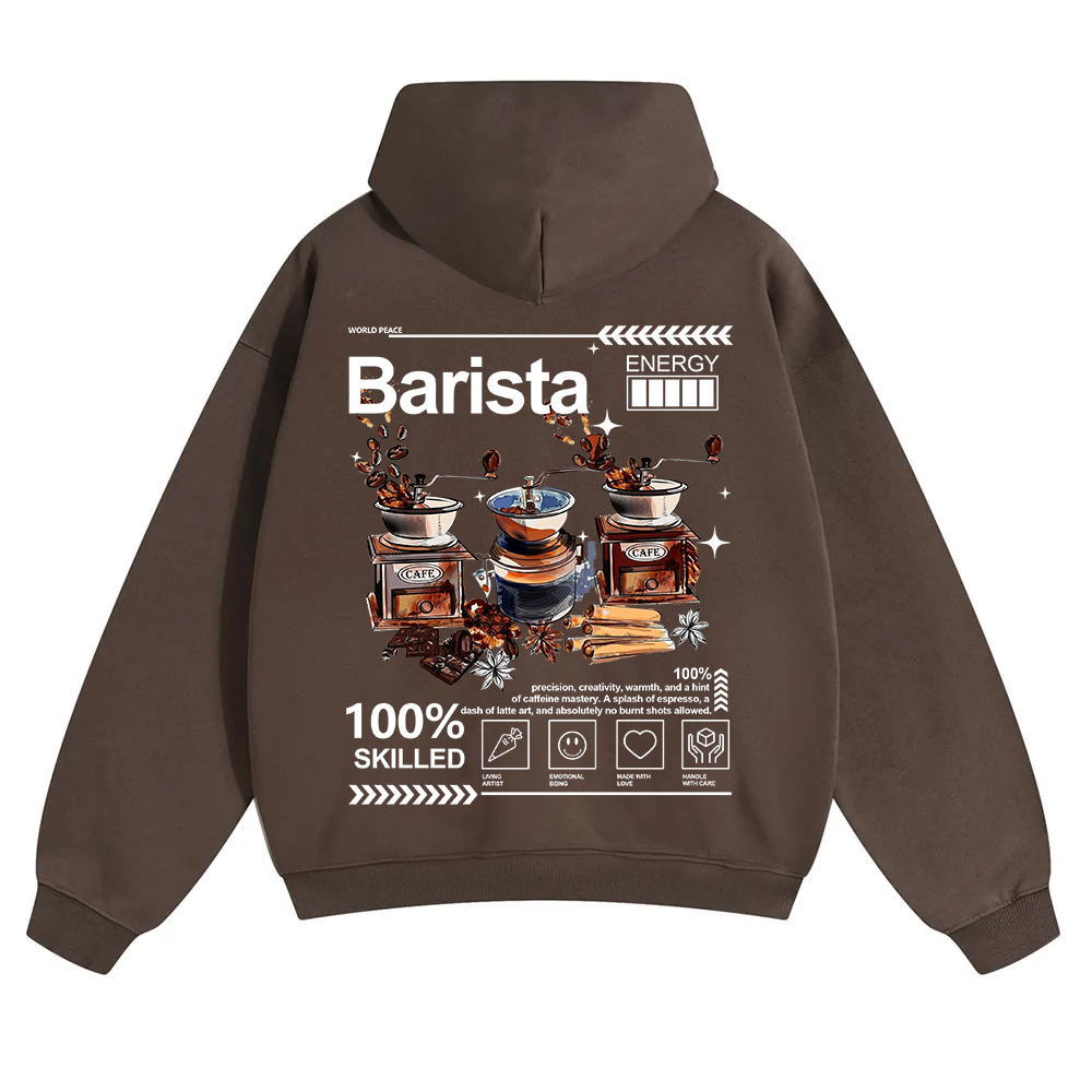 Barista Unisex Solid Color Hoodie wearishow