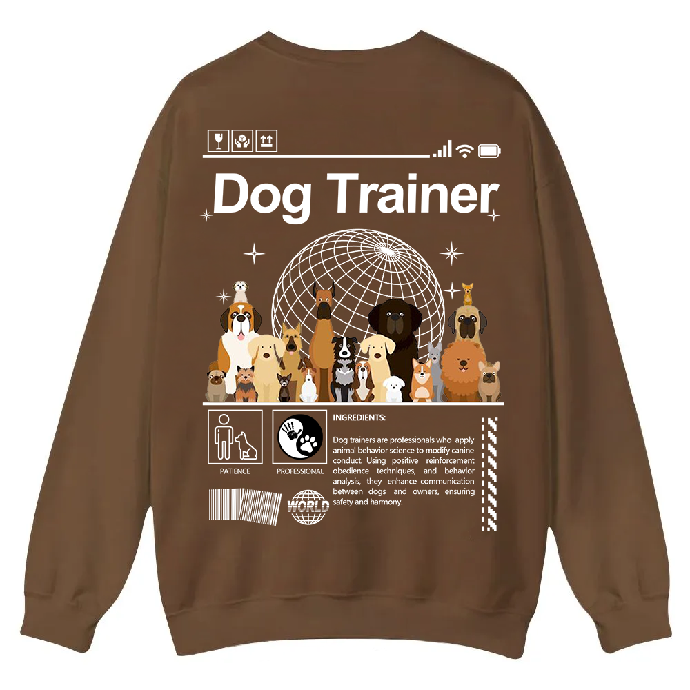 Dog Trainer Casual Crewneck Sweatshirt wearishow
