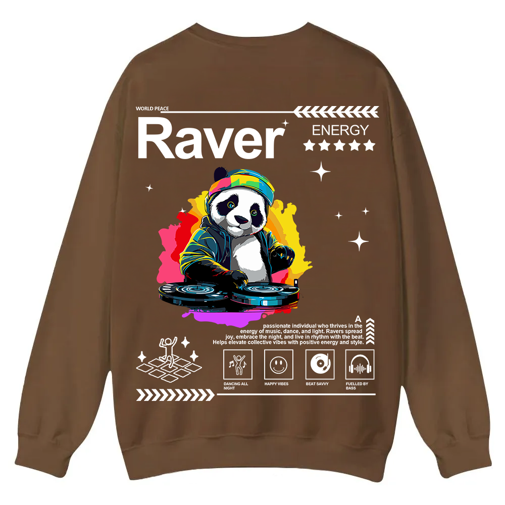 Raver Casual Crewneck Sweatshirt wearishow