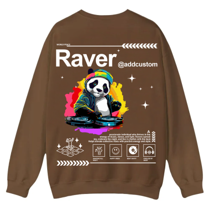 Addcustom Raver Casual Crewneck Sweatshirt wearishow