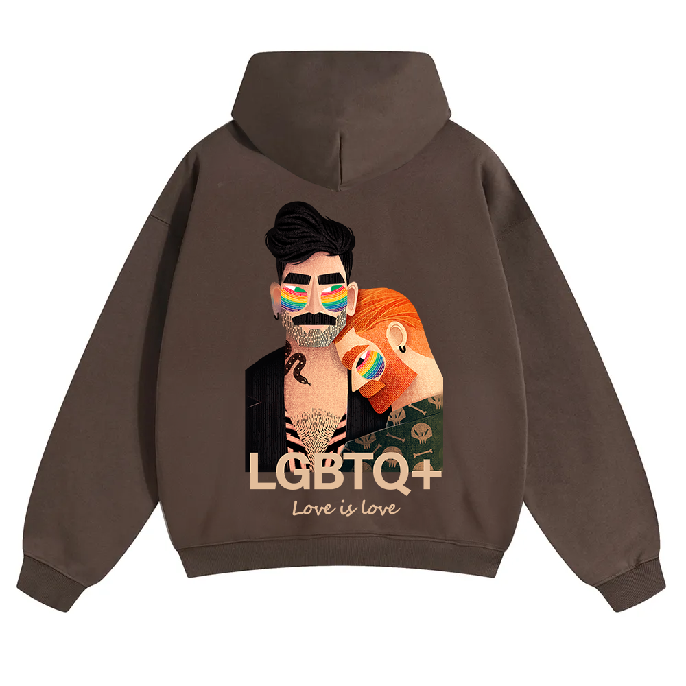 Lgbtq+ Love Is Love Unisex Solid Color Hoodie wearishow