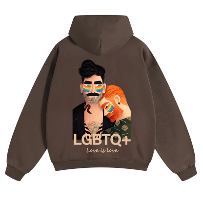Lgbtq+ Love Is Love Unisex Solid Color Hoodie wearishow