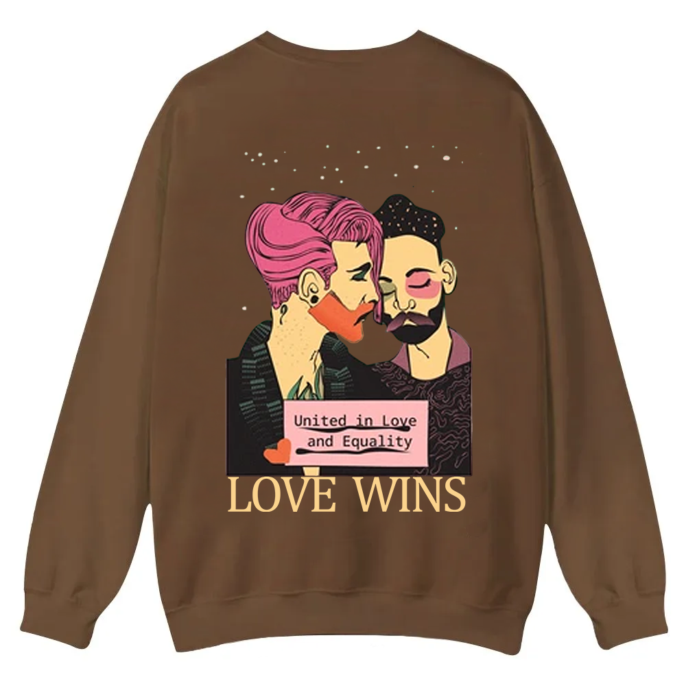 United in Love and Equality Love Wins Casual Crewneck Sweatshirt wearishow