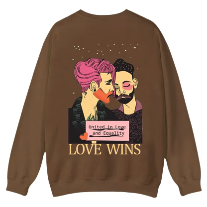 United in Love and Equality Love Wins Casual Crewneck Sweatshirt wearishow